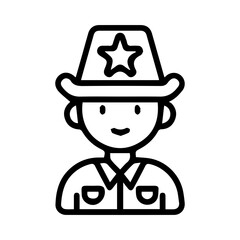 Obraz premium Sheriff Cowboy Icon