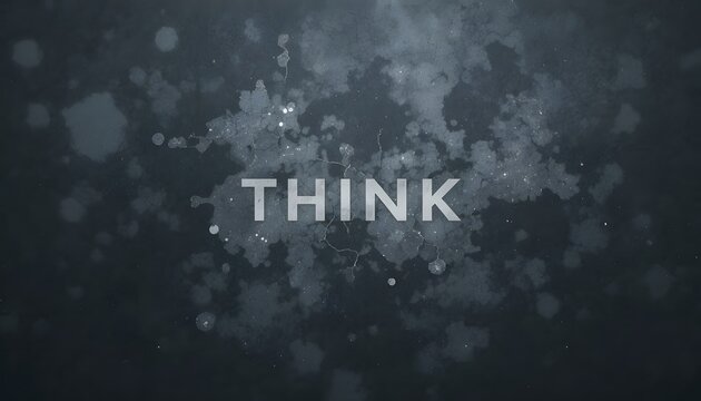 Inspirational think concept with grey particles.
