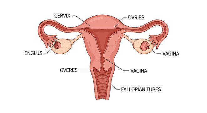 Detailed Diagram of Female Reproductive System Anatomy.