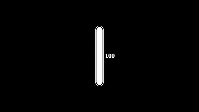 Thermometer scale progression showing temperature increase isolated on black high quality
