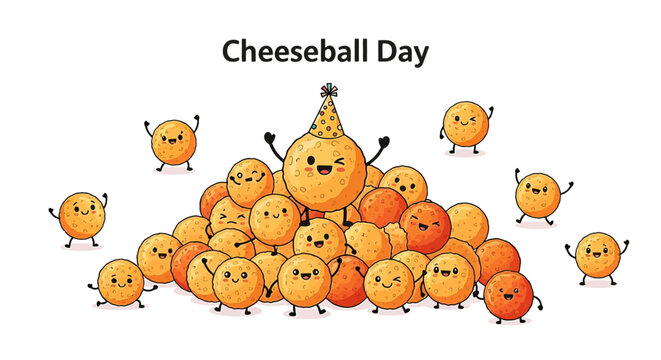 Cheese balls with happy faces.