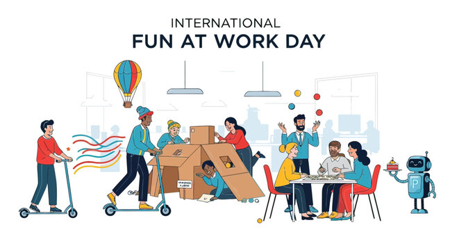 People having fun at work office 2.