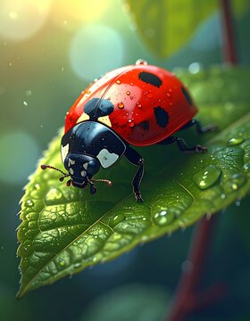 Red insect on leaf