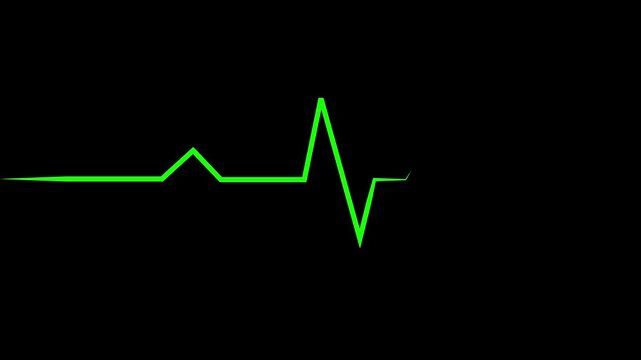 Heartbeat waveform illustration on black background green line high quality professional