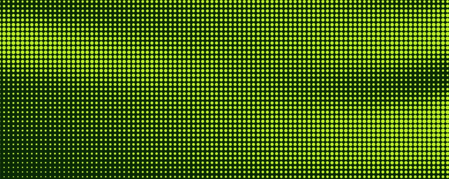 Led TV texture. Digital display. Lcd monitor. Green videowallwith points. Television background. Electronic diode effect with bulbs. Pixel screen. Projector grid template. Vector illustration.