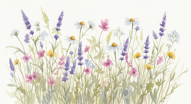 Dried wildflower bouquet a delicate arrangement of pastel blooms and grasses