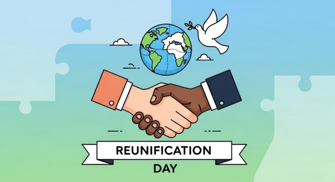 Hands Joining Together for Reunification Day Celebration