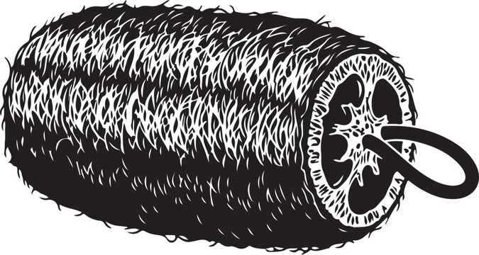 Illustration of a cylindrical bundle of wire with a spool attachment Vector, illustration