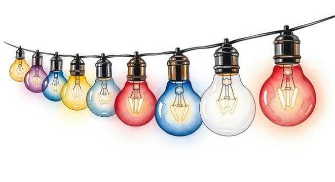 Colorful edison bulb string lights festive and decorative lighting