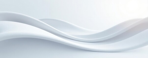 Fototapeta premium Modern white and light gray flowing lines, abstract background , pattern, curves, art