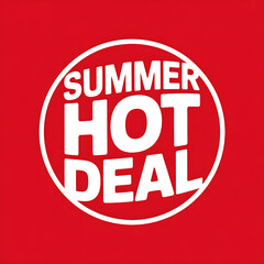 Fototapeta premium Hot Summer Deals: Eye-Catching Red Banner Sale with Festive Colors, Best Prices, Limited Time Online Promotion