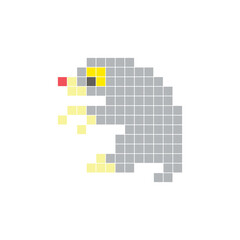 Fototapeta premium A flat pixel design made of geometric square color blocks on a clean icon layout. Pixel art mole