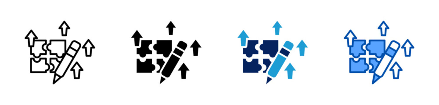 skill development icon set multiple style collection