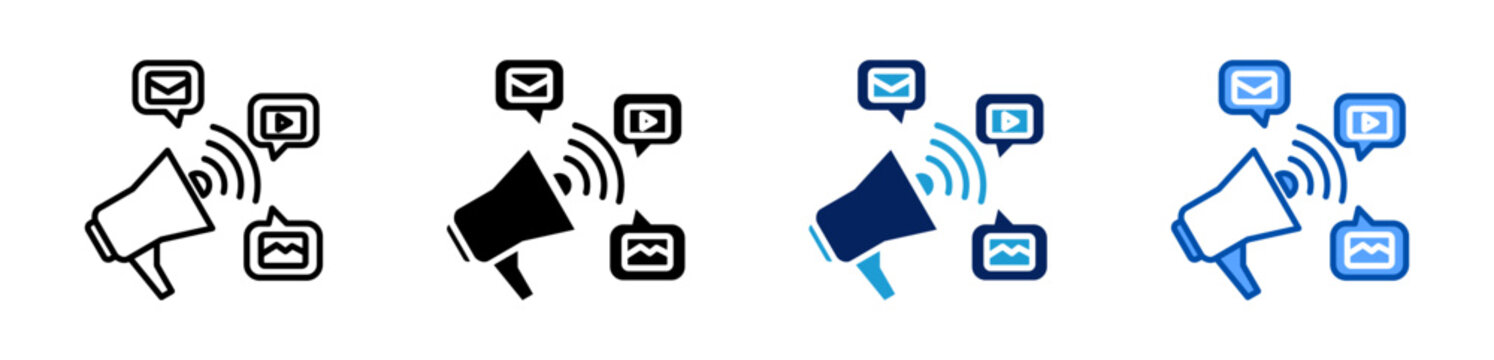 digital marketing icon set multiple style collection