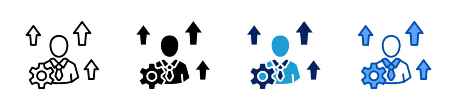 self development icon set multiple style collection