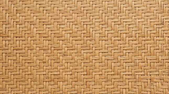 A close-up image of woven rattan material. The material displays a dense, intricate pattern of interwoven strands.