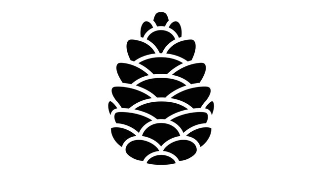 Pine cone silhouette graphic design element.