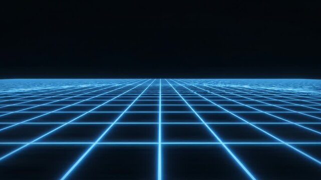 Abstract digital wireframe grid cyberspace perspective