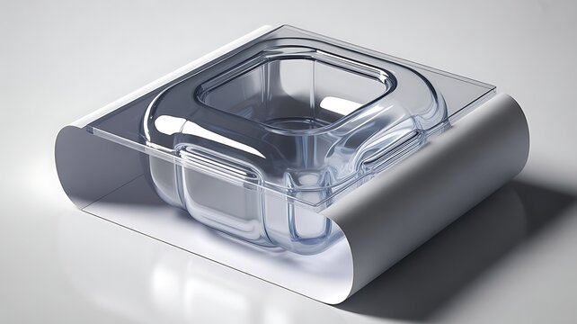 Clear plastic packaging with rolled paper insert packaging container transparent cardboard