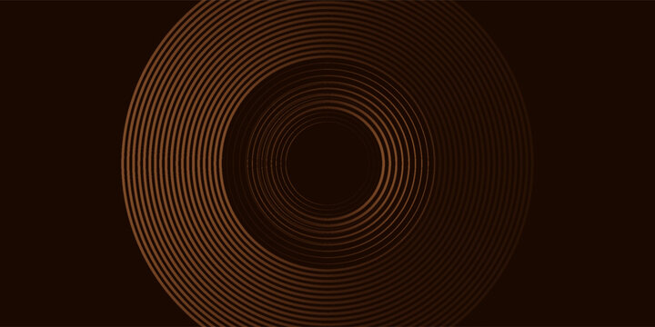 Abstract 3D golden brown circle shapes dark backgrund