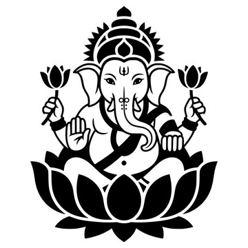lord ganesha line art drawing, god ganesh picture, god ganesh vector image