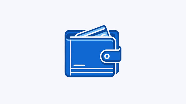A blue rubber stamp icon with a business briefcase symbol and digital camera illustration for professional office equipment web design