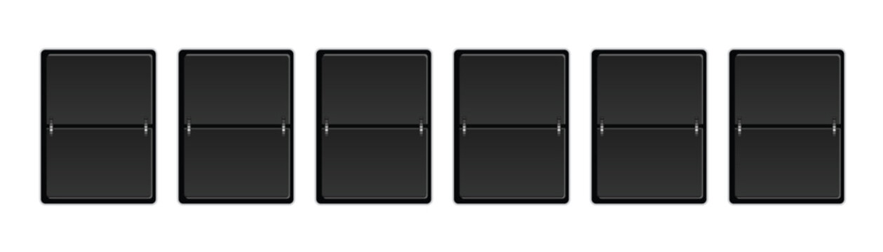 Empty Split Flap Scoreboard Dial 3D Realistic Mechanical Flip Display Vector Illustration