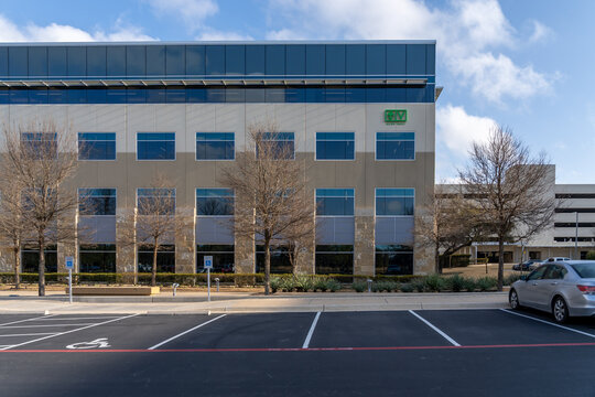 Austin, TX, USA - March 17, 2022: AlienVault office building in Austin, TX, USA. AlienVault is SIEM tools that provide Security Events monitoring and Incident management capabilities.