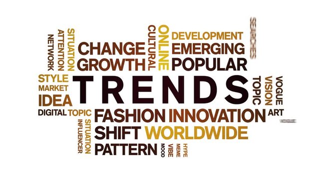 Trends animated word cloud-text design animation tag kinetic typography seamless loop.