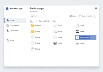Obraz premium A file manager interface with folders and files
