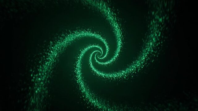 エメラルド粒子の渦巻き・ドラマチックな螺旋光流