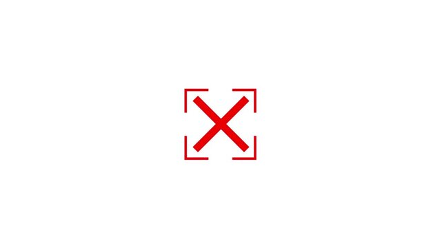 Cross symbol rotating from square to x shape animated progression
