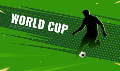 Fototapeta premium World Cup Football Celebration Crowd Silhouette Illustration