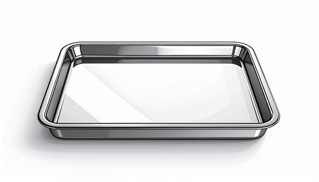 Empty Rectangular Metal Baking Sheet Tray. baking sheet, baking tray, metal tray, empty