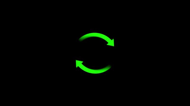 Green curved arrows in motion three frame sequence high quality professional
