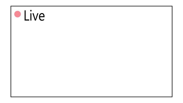 Live stream indicator progressing from off to on in three frames