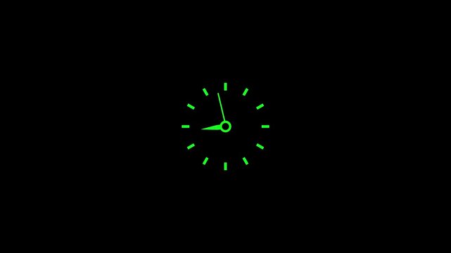 Clock hands moving across three frames on black background high quality