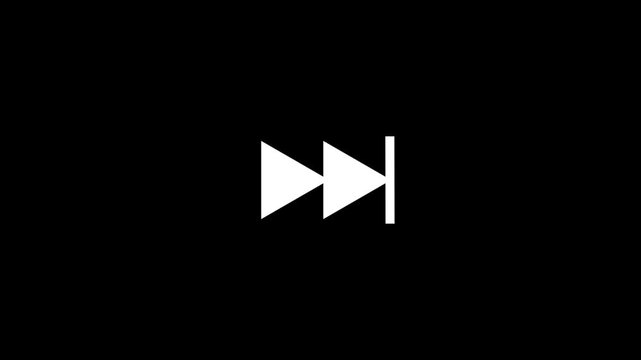 Play button icon sequence showing increasing speed on black background