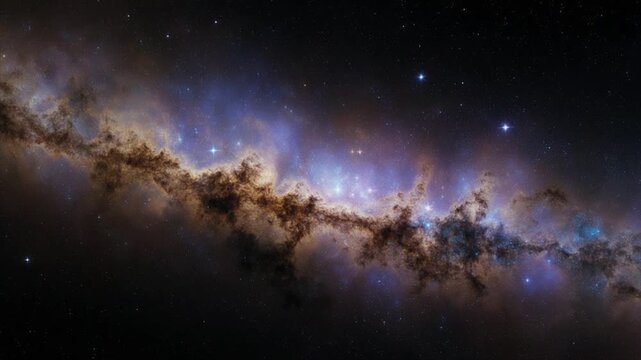 深宇宙の塵雲ドリフト・壮大な星間ネビュラ映像素材