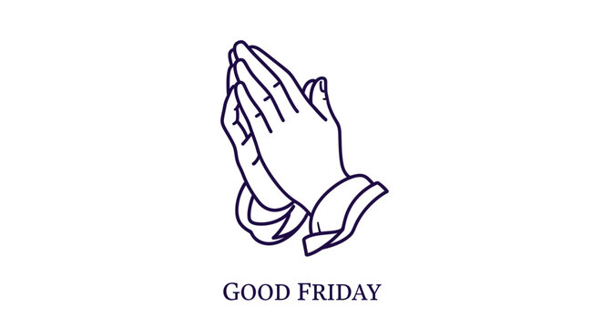 Good Friday prayer hands icon illustration