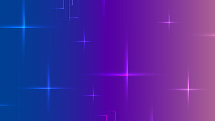 Glowing neon stars on purple gradient background, abstract light effect, cosmic night sky art