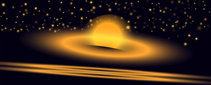 Fantastic vector background, dark space, planets, galaxies and stars