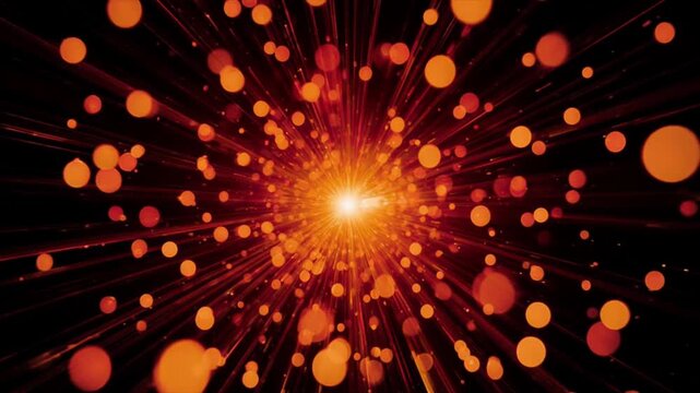 爆発的光放射・タンジェリンボケ球の中心核シマーブルームドラマ映像