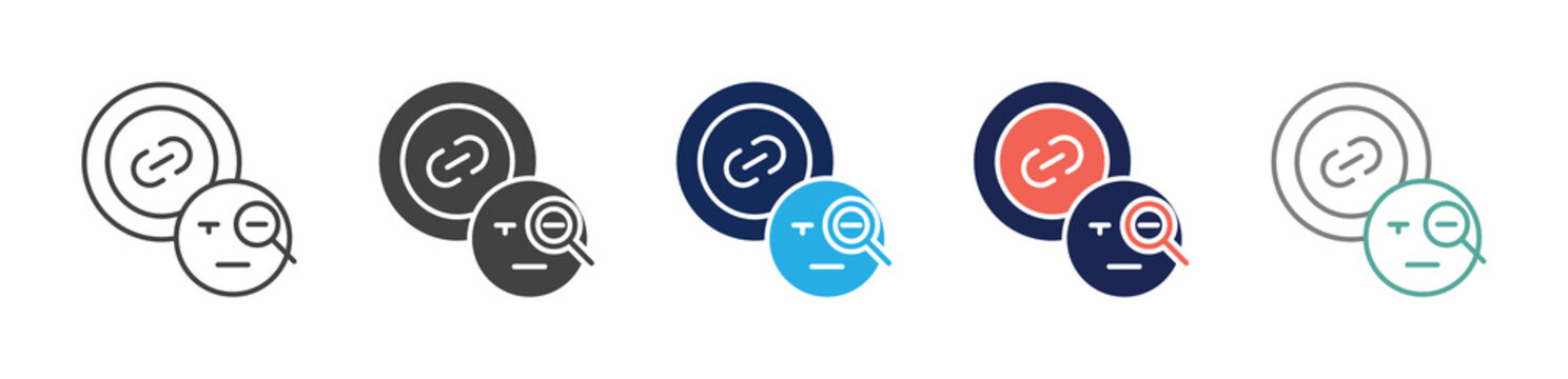 suspicious link icon set consisting of multiple styles. vector illustration