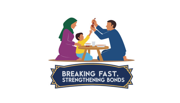 Family breaking fast and strengthening bonds during ramadan celebration
