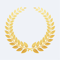 Obraz premium Golden laurel wreath - a symbol of achievement and honor golden laurel wreath symbol on a white background with achievement competition excellence recognition celebration certificate champion