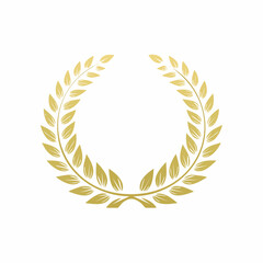 Obraz premium Golden laurel wreath - a symbol of achievement and honor golden laurel wreath symbol on a white background with achievement competition excellence recognition celebration certificate champion