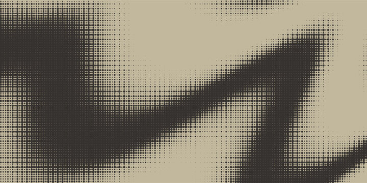 Abstract black colour geometry dimond halftone gradient seamless vector pattern with brown background.