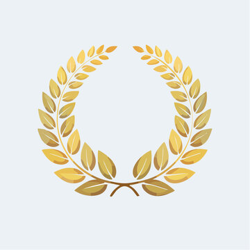 Golden laurel wreath - a symbol of achievement and honor golden laurel wreath symbol on a white background with achievement champion illustration isolated excellence competition recognition