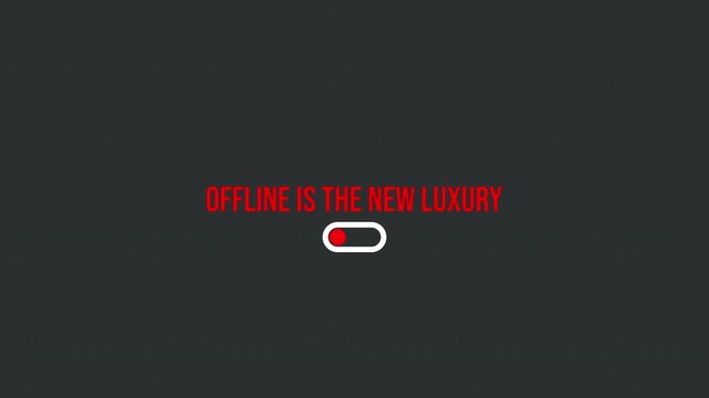 Digital Detox Motivational Motion Graphic. Minimalist UI/UX Toggle Switch Animation with Transparent Background.